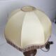 Pair of 1930s Art Deco bedside lamps with fringes, solid wood legs 52cm