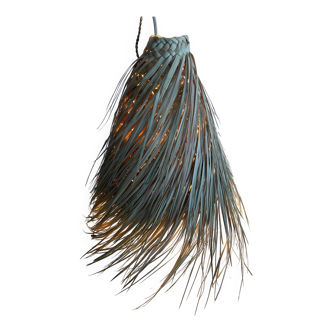 Conical fringed pendant light