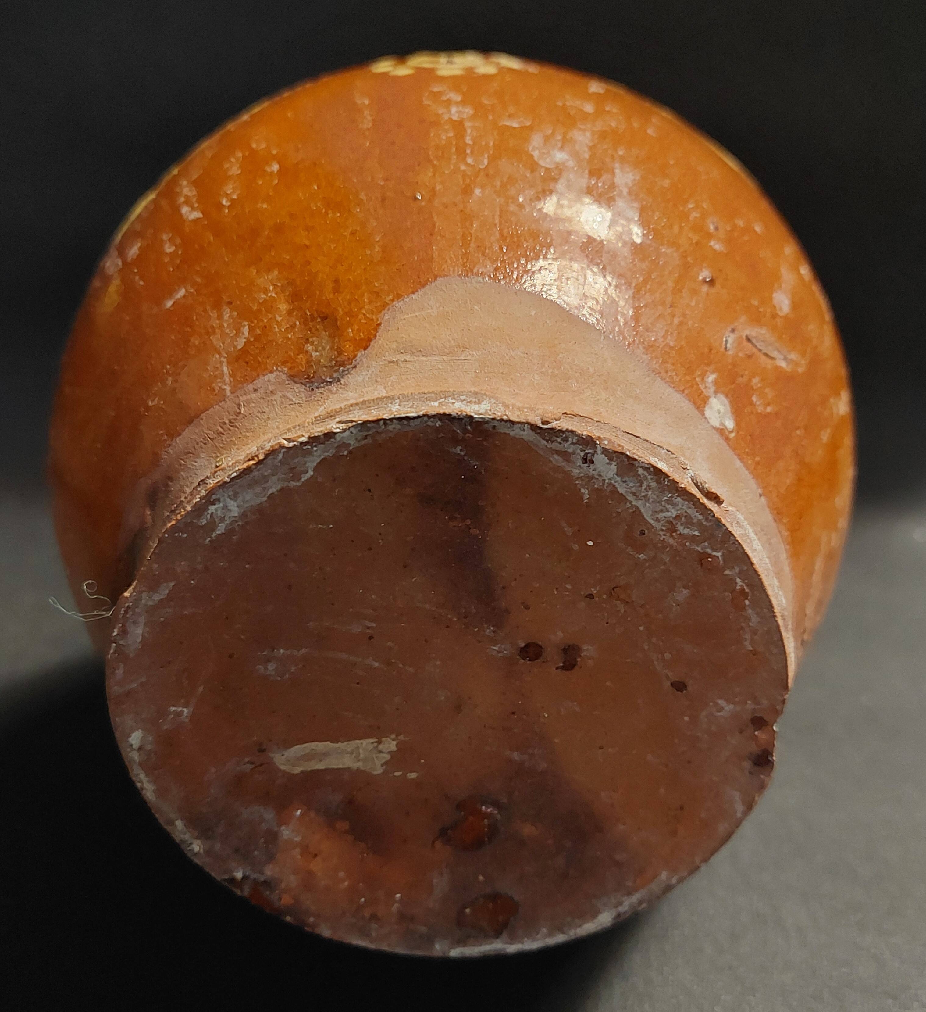 Varnished terracotta jug from Portugal, early 20th century.