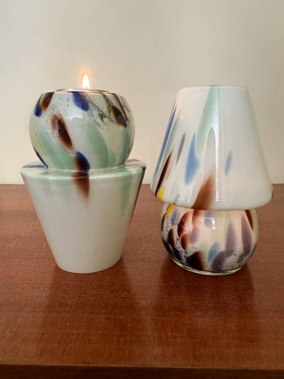 Vintage Murano glass tealight holders (X2)