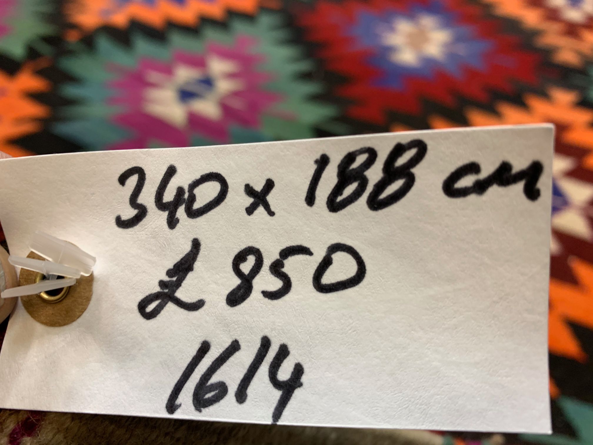 Turkish kilim rug 340x188 cm wool