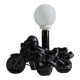 Vintage black ceramic motorcycle table lamp | Harley Davidson style
