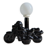 Lampe de table moto céramique noire vintage | Style Harley Davidson
