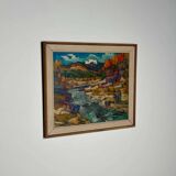 Original Mid Century Swedish Oil On Canvas – “Autumn, Offerdal Mountains, Jämtland” By Nils Öberg – Vintage & Framed – 45 × 53 Cm