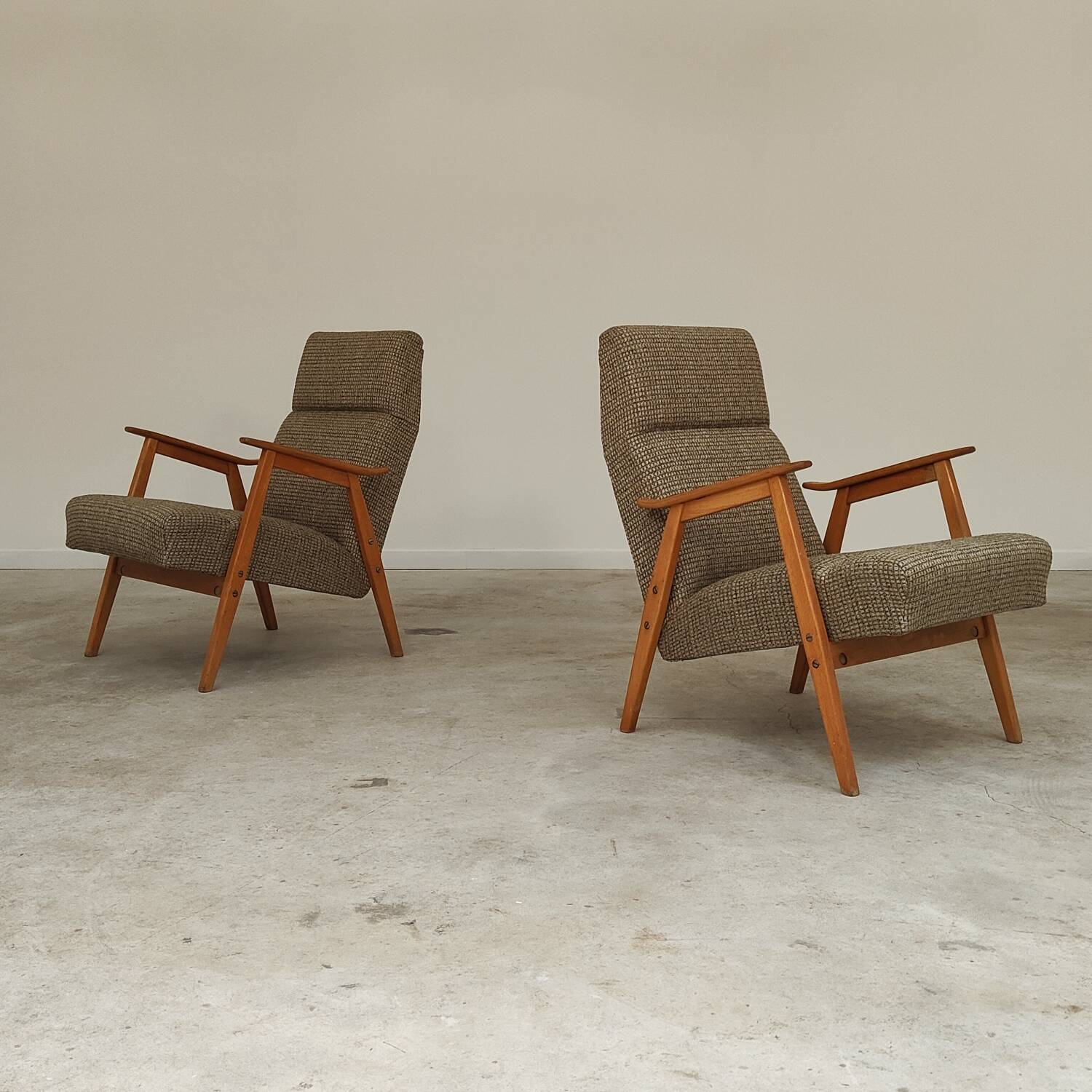 Pair of 6956 armchairs restored by Interier Praha, production 1965