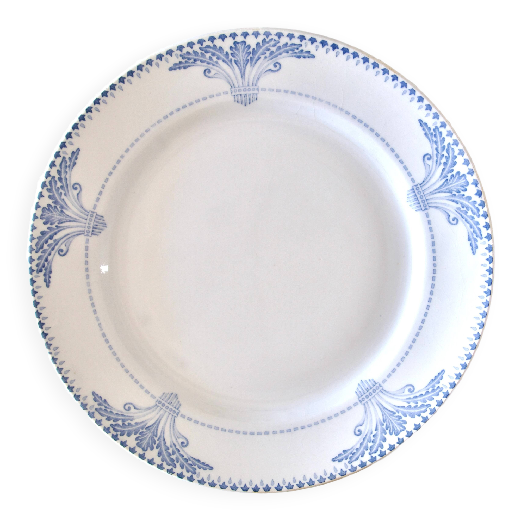 Large 19th century iron earth plates Creil & Montereau "Windsor"