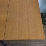 Table extensible en bois et métal, années 80