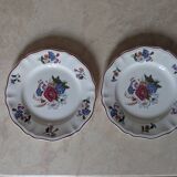 Two Sarreguemines Agreste dinner plates