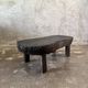 Small old Asian wooden coffee table in Japanese style, kidney-shaped top