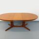 Vintage oval dining table Baumann from the 60s and 70s in teak with extension.