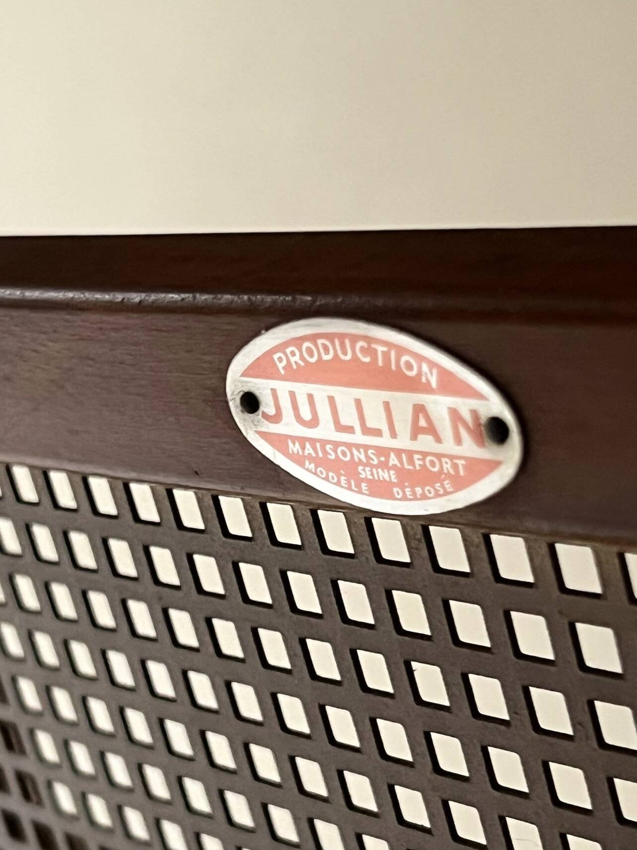 Bar cart in metal and oak by Jullian, designed in France 1960.