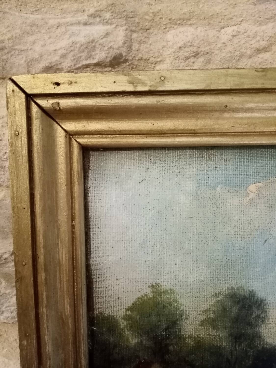 Farm landscape scene painting