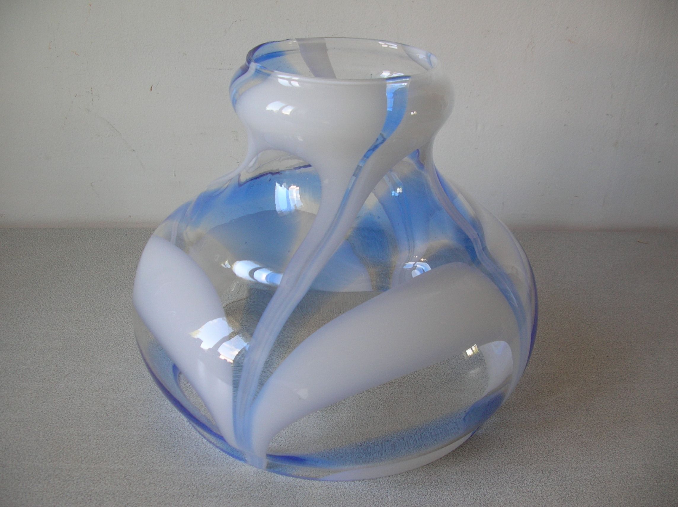 Old lampshade chandelier glass luminaire blue white berlingot way ceiling lamp