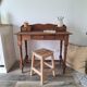 Antique solid wood desk with tiers – metal handles