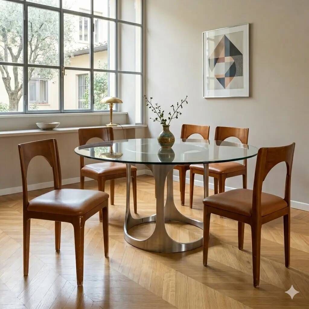 Chaises vintage en hêtre, mousse et similicuir, design, Italie, années 1970-1980
