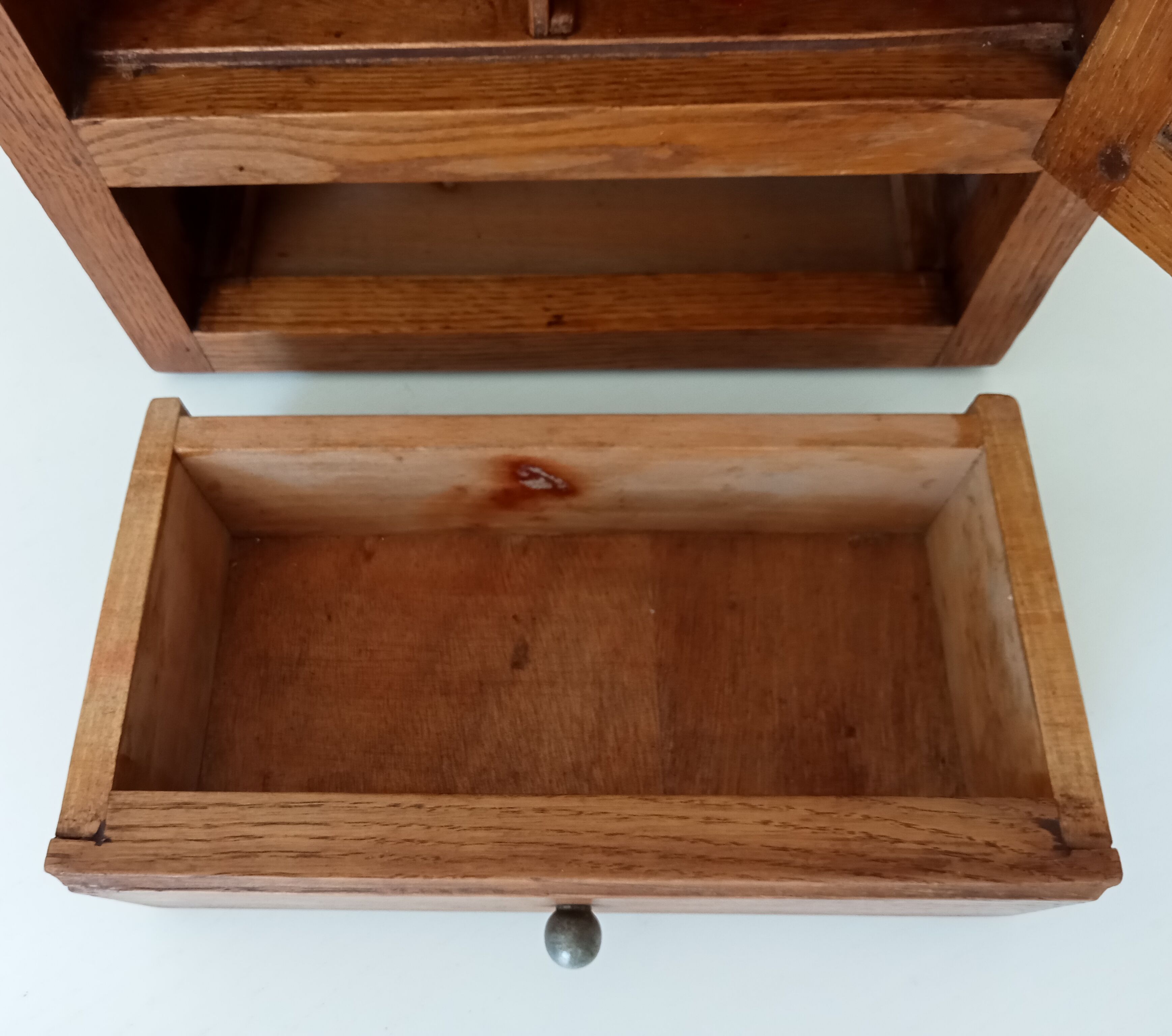 Vintage solid oak medicine cabinet
