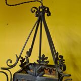 Antique french gothic style hanging lantern, from around 1900.
