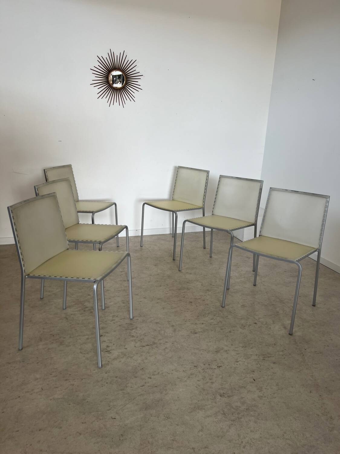 Lot 6 chaises modèle Zip design italien Marco Maran pour Desalto vintage chair