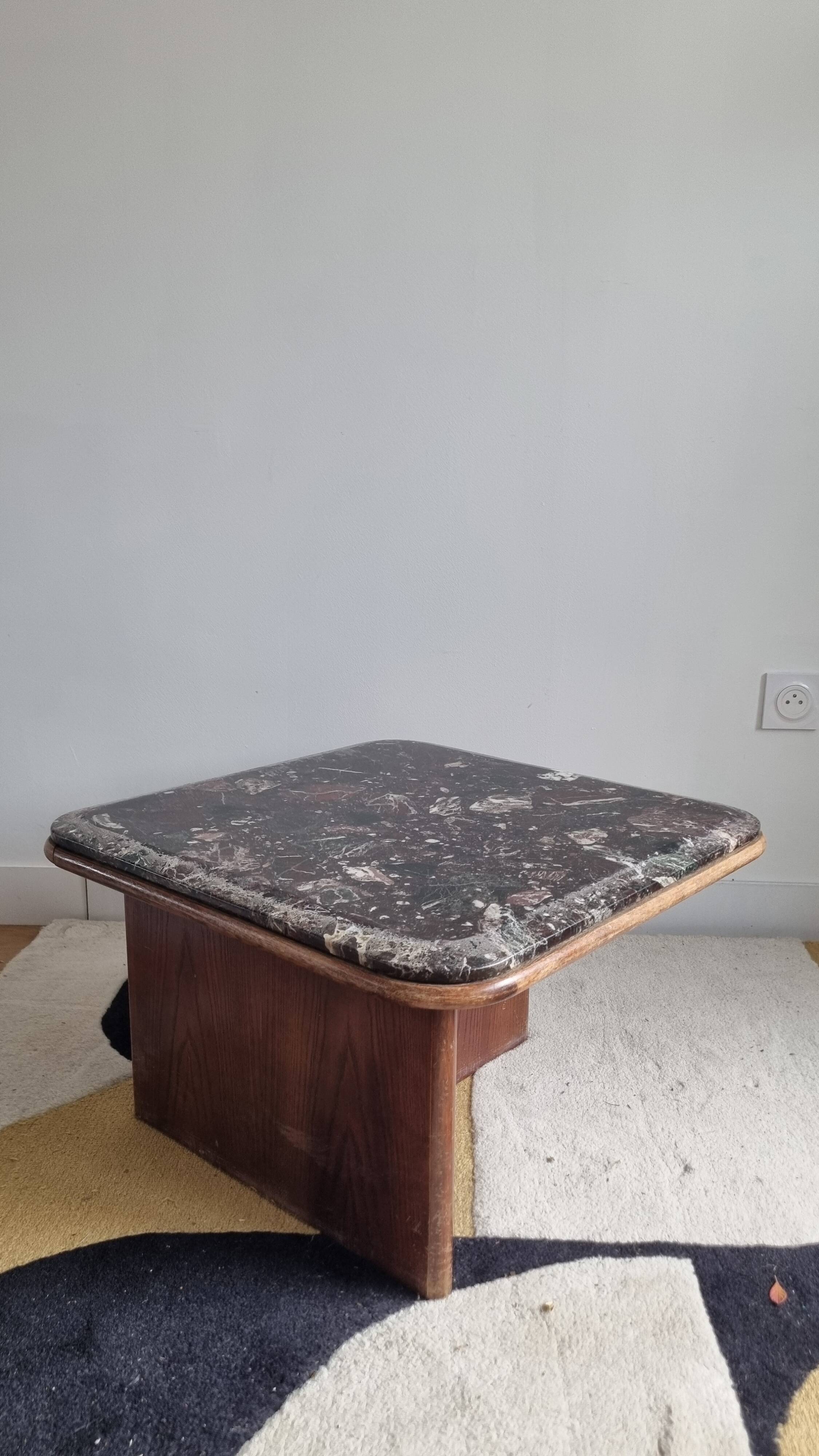 Table basse vintage en marbre