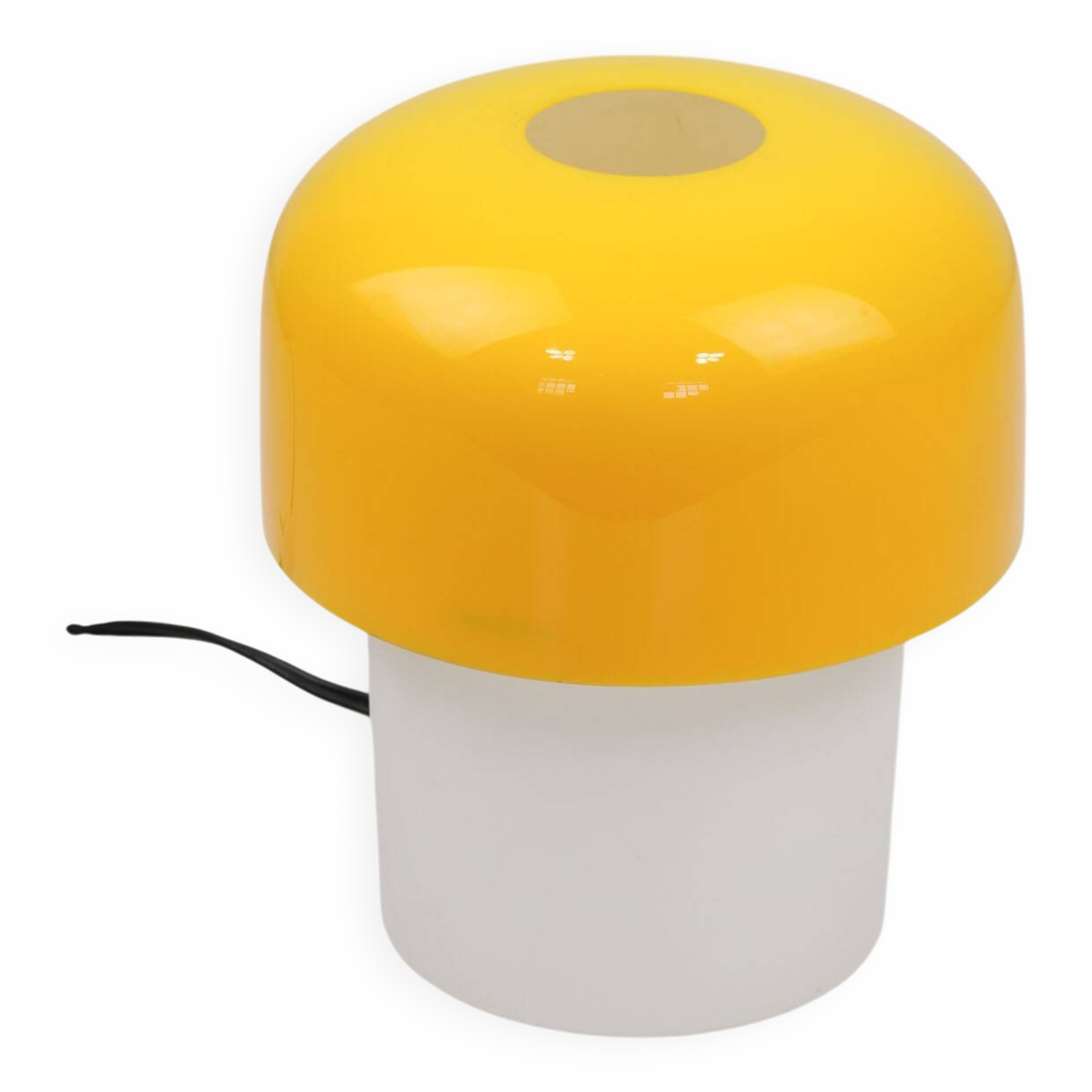 Rare Yellow Mushroom Table Lamp by Luigi Massoni for Guzzini, 1970s