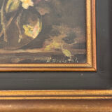 Oil on canvas by Henri Bonhotal - floral still life