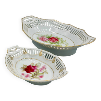 Pair of Reticulated Porcelain Trinket Dishes