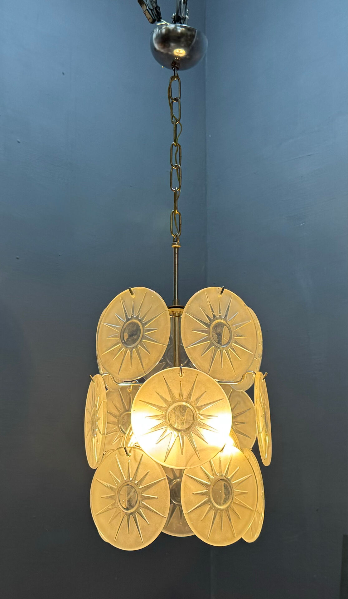Chandelier en verre de Murano des années 1970