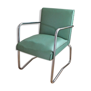 fauteuil en skaï vert