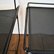 Paire de chaises acier métal perforé design années 80