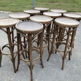 Set of 10 vintage bar stools