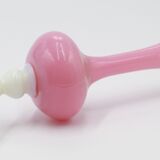 Pink and white opaline vase