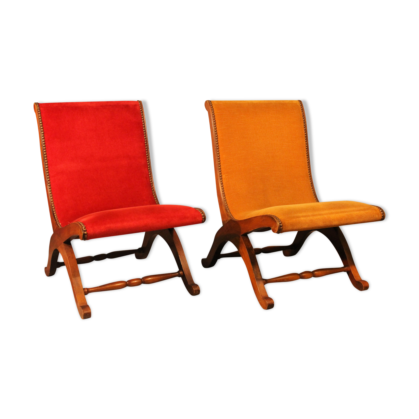 Paire de fauteuils chauffeuses vintage