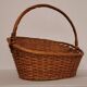 Vintage rattan basket with handle 1960's