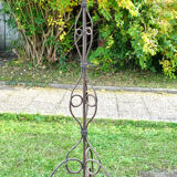 Vintage wrought iron lamp foot, volutes tripod floor lamp