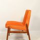 Papaya orange velvet mid century modern 1970s renovated armchair