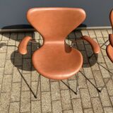 10x Fritz Hansen series 7 Vlinderstoelen in Cognac leather NIEUW!!