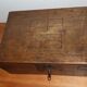 Old box with inscription, fittings, lock and key