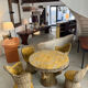 Garden furniture in concrete imitation faux wood
