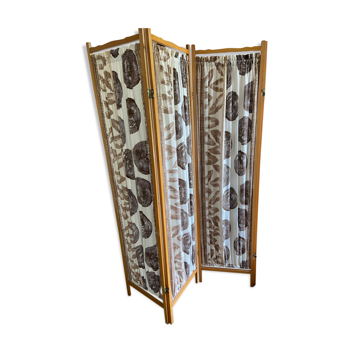 Wooden and fabric screen from the 60s