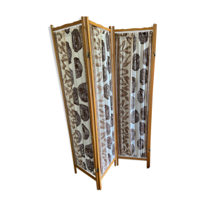 Paravent bois et tissu des années