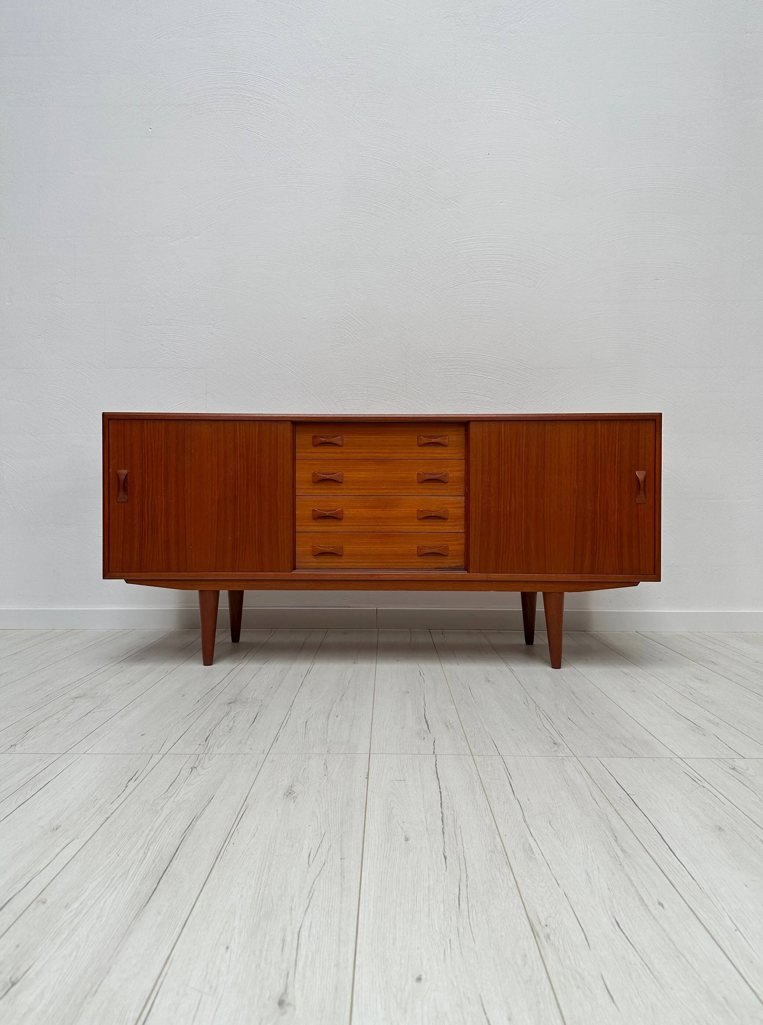 1960s Vintage Danish Mid-Century Teak Sideboard by Clausen & Søn