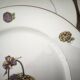 Set of 12 flat plates Limoges hydrangea basket design