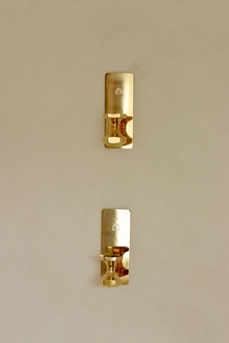 Pair of swedish brass sconces by gusum 1991