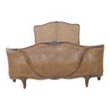 Louis XV style double cane basket bed, mid-20th century
