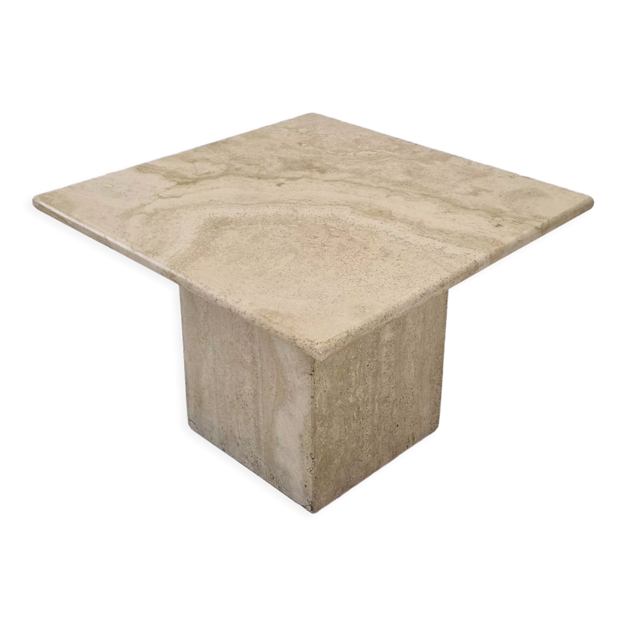 Italian travertine coffee table, 1980s