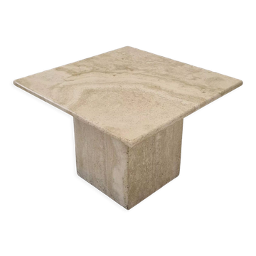 Table basse italienne en travertin, années 1980