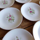 8 assiettes plates Gien modèle "Pompadour"