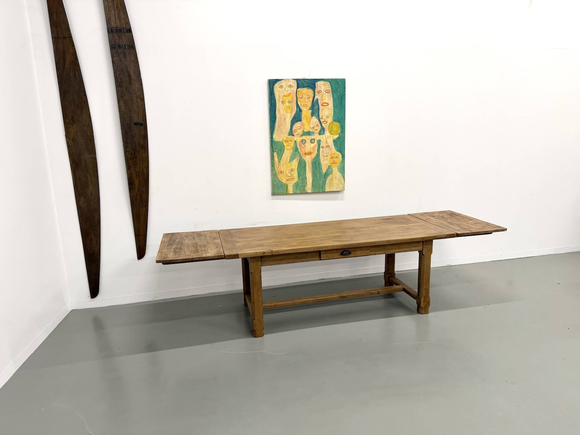 Extendable oak table, 1950s
