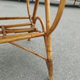 Vintage antique rattan coffee table
