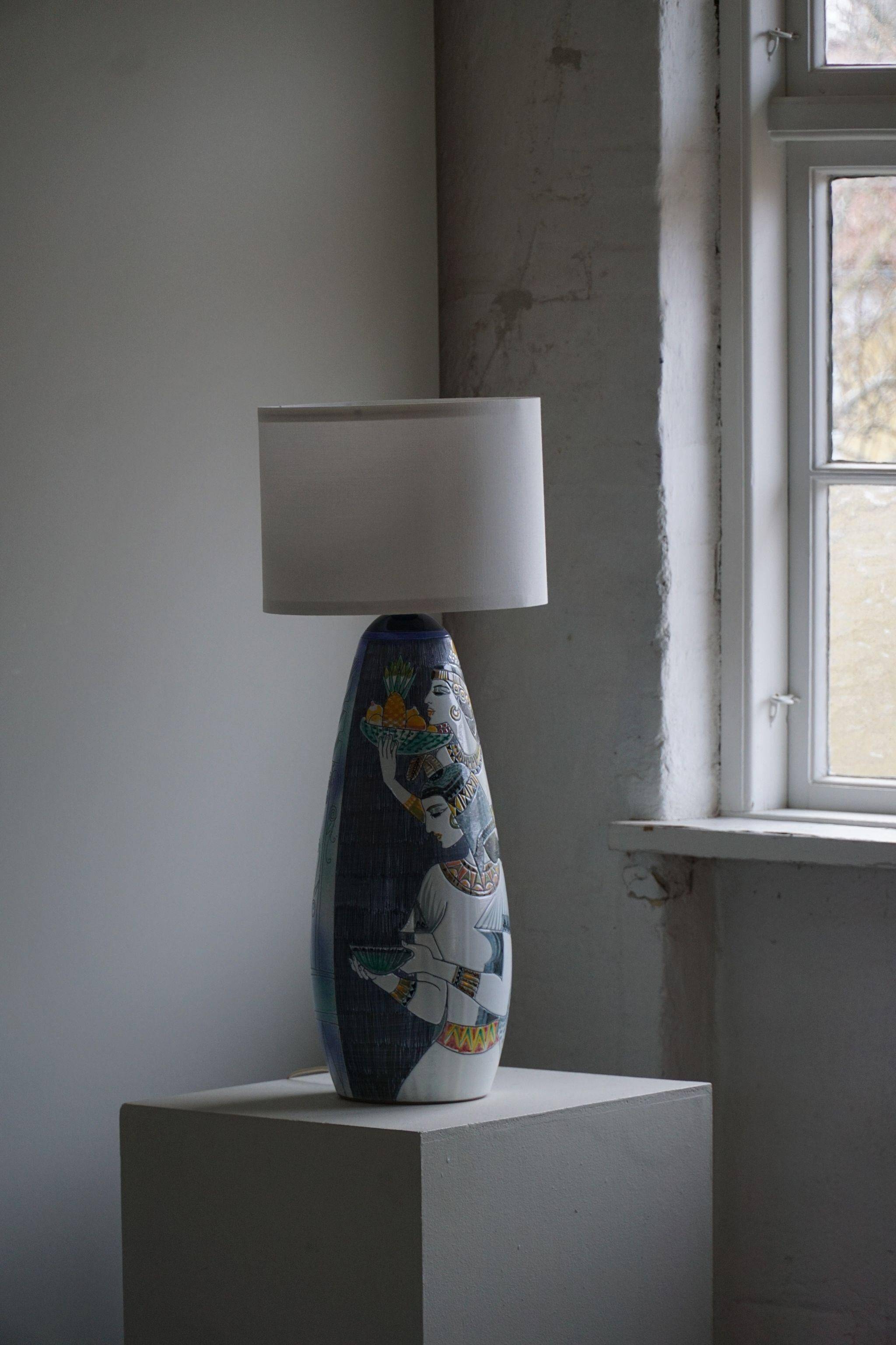 Marian Zawadzki "Oryx" Floor Lamp Unique, Tilgmans Ceramic, Sweden, Dated 1963